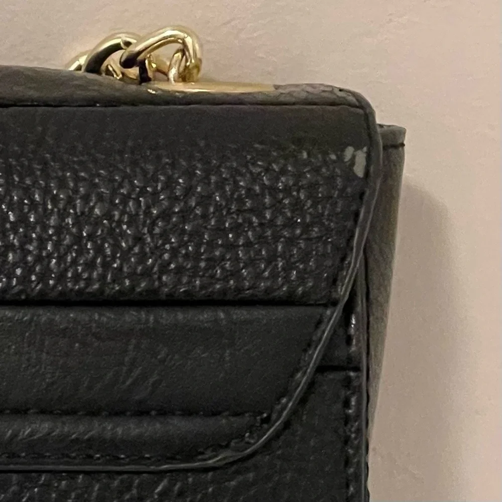Steve Madden Black Faux Leather Shoulder Bag with Gold Accents - Picture 3 of 11